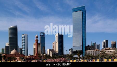 Cityscape of the Kuwait city under the sky, Kuwait Stock Photo