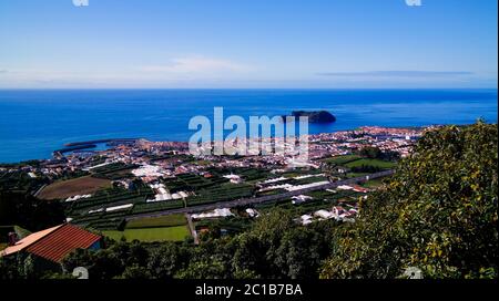 Aerial view to Islet of Vila Franca do Campo ,Sao Miguel, Azores, Portugal Stock Photo