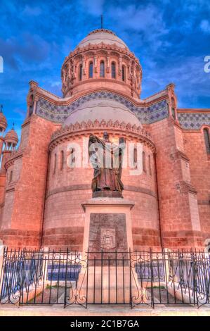 Exterior view to Cathedrale Notre Dame d'Afrique at Algiers, Algeria Stock Photo