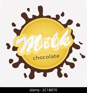 Chocolate milk label lettering - vector Stock Vector