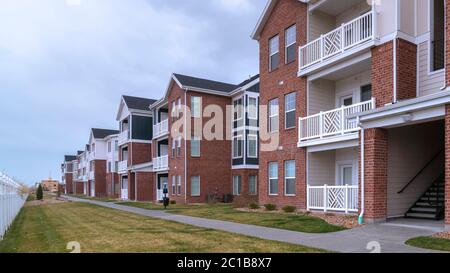 Panorama Large apartment complex in a receding view Stock Photo