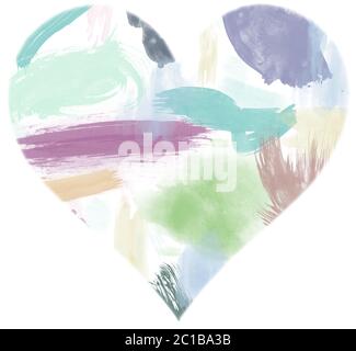 Pastel colored paint with watercolor on canvas, creative colorful texture abstract background - image Stock Photo