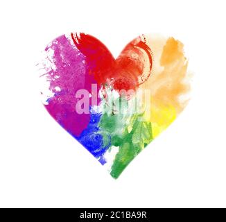 LGBTQI colored paint with watercolor on canvas, creative colorful texture with pastel colors abstract background - image Stock Photo