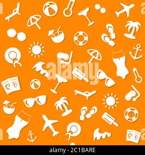 Pattern with summer symbols Stock Vector
