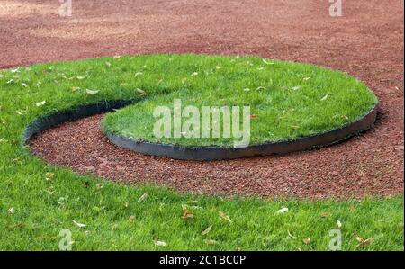 Decorative lawn in a park Stock Photo