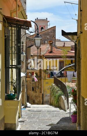 A picturesque street in Eboli, an old town in the Campania region . Stock Photo