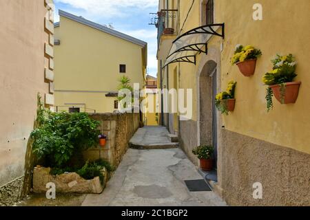 A picturesque street in Eboli, an old town in the Campania region . Stock Photo