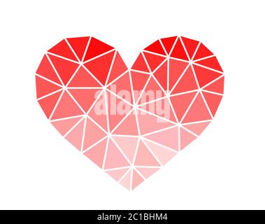 Abstract heart icon made of triangles. Vector illustration. Stock Vector