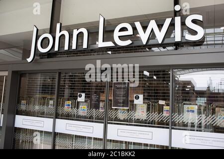 United Kingdom,15 June 2020: Shops and stores are back open re-open in the UK as coronavirus covid restrictions are lifted 2m social distance Stock Photo