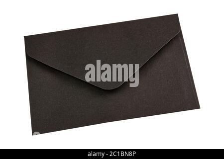 Black envelope isolated on a white background Stock Photo