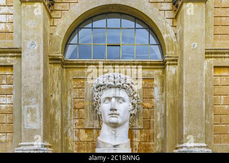 Caesar Augustus Statue in Courtyard of the Pigna Vatican Museum Stock Photo