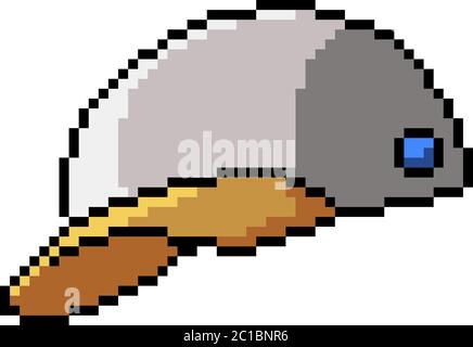 vector pixel art cap isolated cartoon Stock Vector