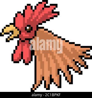 vector pixel art chicken head isolated cartoon Stock Vector Image & Art ...
