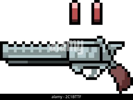 vector pixel art sci fi gun isolated cartoon Stock Vector Image & Art -  Alamy