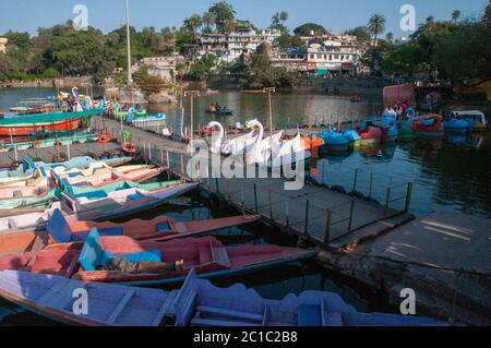 Nakki Lake is a lake situated in the Indian hill station of Mount Abu Stock Photo