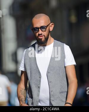 Italian man in Via Sparano da Bari. Bari, Italy Stock Photo