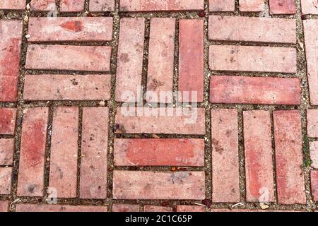 Vintage orange red old brick wall texture weathered Stock Photo
