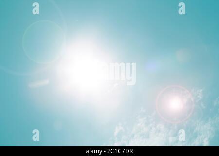 Blue sky with lens flare Stock Photo