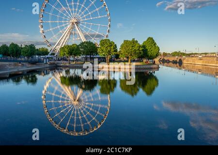 Montreal, Canada - 14 June 2020: The Montreal Observation Wheel (Grande Roue de Montreal) in the Old Port of Montreal Stock Photo
