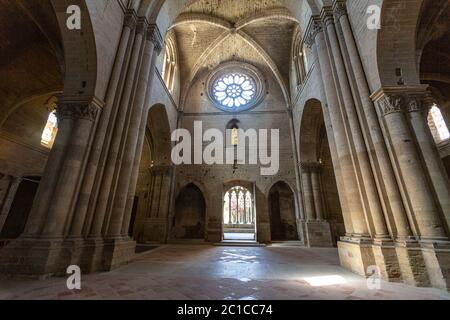 Interior of Old Cathedral of Lleida, Lleida, Catedral de Santa Maria de la Seu Vella,, Catalonia, Spain Stock Photo