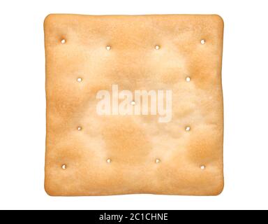 Salt crackers on white background Stock Photo