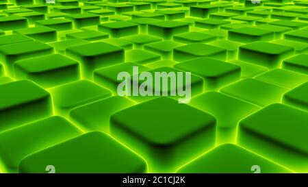 Modern abstract background blueish cubes, background of 3d glossy shiny blocks, box, 3d render Stock Photo