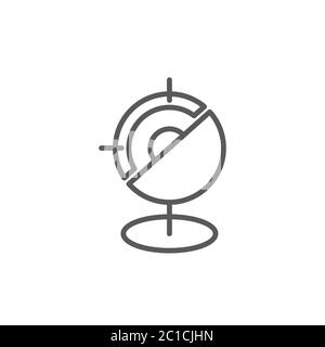 GPS with target location vector icon symbol isolated on white background Stock Vector