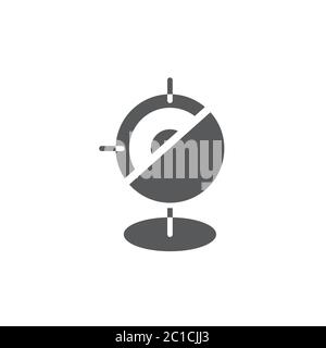 GPS with target location vector icon symbol isolated on white background Stock Vector