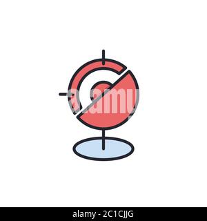 GPS with target location vector icon symbol isolated on white background Stock Vector