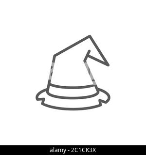 Halloween witch hat vector icon symbol isolated on white background Stock Vector