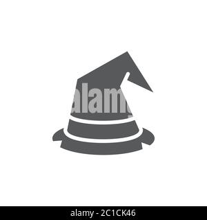 Halloween witch hat vector icon symbol isolated on white background Stock Vector
