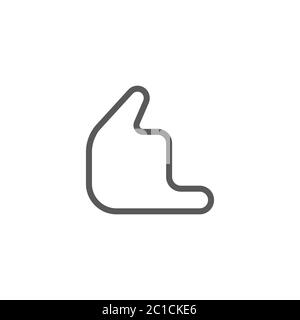 Hand call gesture vector icon symbol isolated on white background Stock Vector
