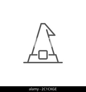 Halloween witch hat vector icon symbol isolated on white background Stock Vector