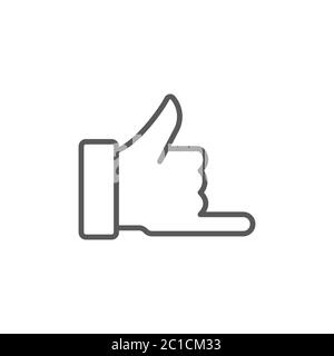 Hand call gesture vector icon symbol isolated on white background Stock Vector