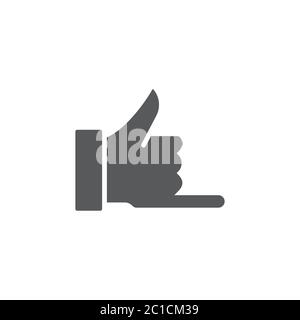 Hand call gesture vector icon symbol isolated on white background Stock Vector