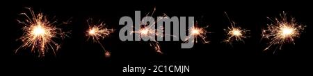 sparks on black background for incrustation Stock Photo