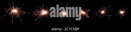 sparks on black background for incrustation Stock Photo