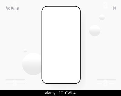 Mobile Template Wireframe Mockup for App Design Stock Vector