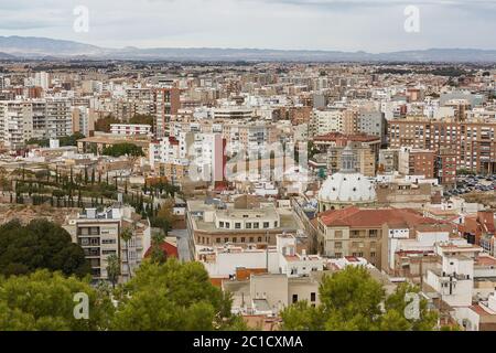 Overview of a city of Cartagena in region Murcia in Spain Stock Photo