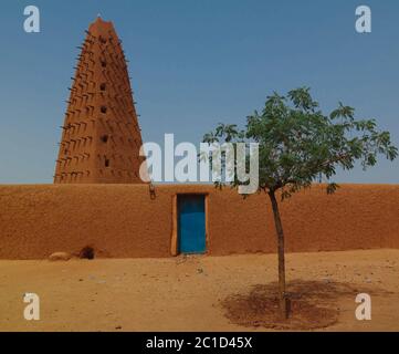 Exterior view to Grand mosque of Agadez, Niger Stock Photo