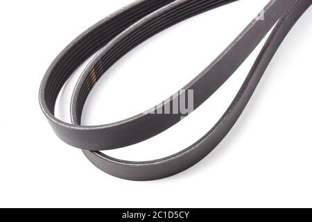 Car engine belt isolated on white background Stock Photo