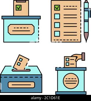 Elections or Voting Icons Thin Line Vector Illustration Set Stock ...