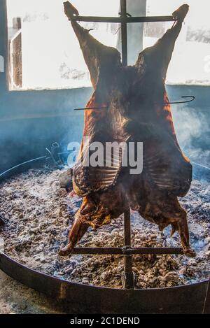 Typical Argentinian asado in cooking Stock Photo
