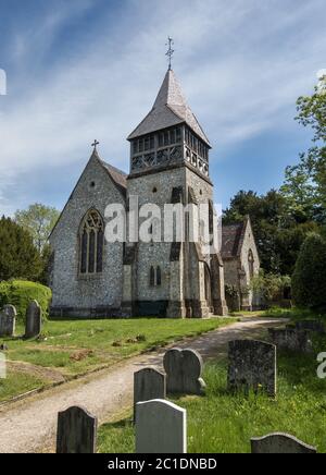 St Peter's church in Ovington near Winchester, Hampshire, England, UK Stock Photo