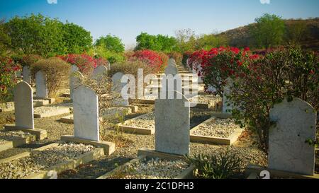 Graves of the Italian Martyre at the italian cemetery, Keren, Eritrea Stock Photo