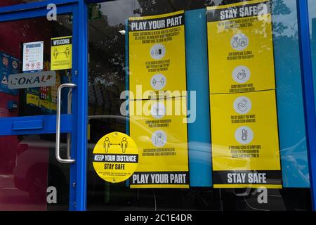 Ascot, Berkshire, UK. 15th June, 2020. The Coral Betting Shop in Ascot High Street has reopened for betting following the Coronavirus Covid-19 Pandemic lockdown. Royal Ascot starts tomorrow and the shop expects to be busy as horse racing fans place their bets on the racing. Credit: Maureen McLean/Alamy Stock Photo