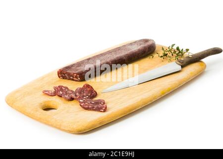 Salami from buffalo meat Stock Photo