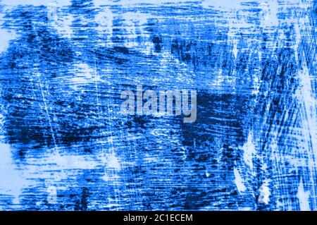 Rusty metal background with streaks of rust. Blue classic Stock Photo