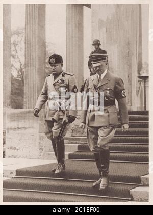 The Second World War period. Meeting of Hitler and Mussolini. 1941 Stock Photo
