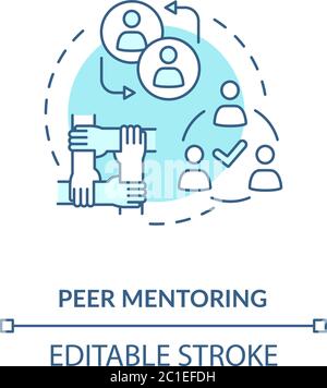Peer mentoring concept icon Stock Vector